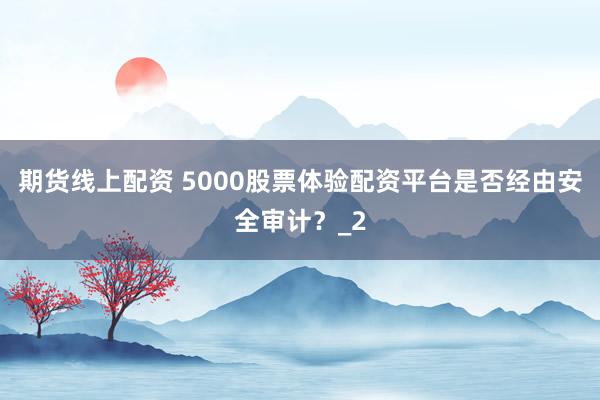 期货线上配资 5000股票体验配资平台是否经由安全审计？_2